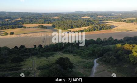 english countryside on a summers morning Stock Photo