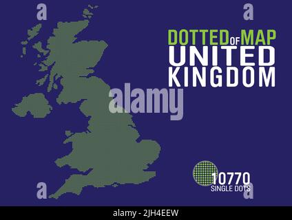 dotted map of the united kingdom Stock Vector