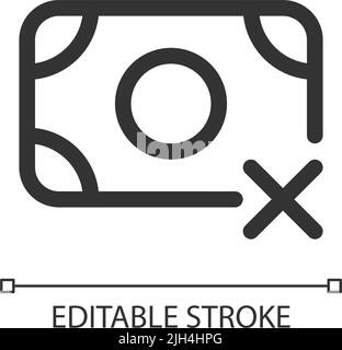 Cashless payment only pixel perfect linear ui icon Stock Vector
