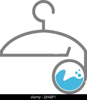 Laundry, clothes washing icon logo illustration template Stock Vector