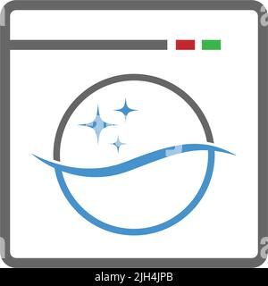Laundry, clothes washing icon logo illustration template Stock Vector