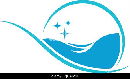 Laundry, clothes washing icon logo illustration template Stock Vector