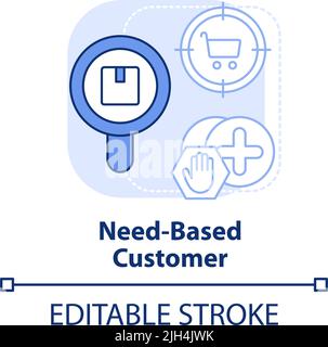 Need based customer light blue concept icon Stock Vector