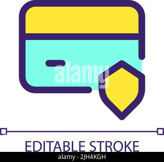 Payment card security pixel perfect RGB color ui icon Stock Vector