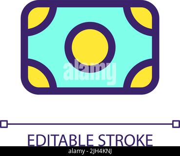 Banknote pixel perfect RGB color ui icon Stock Vector