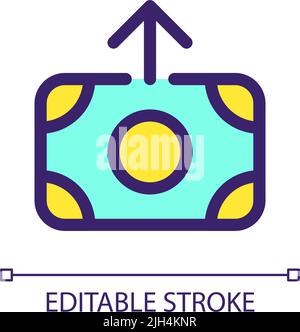 Outbound cash pixel perfect RGB color ui icon Stock Vector