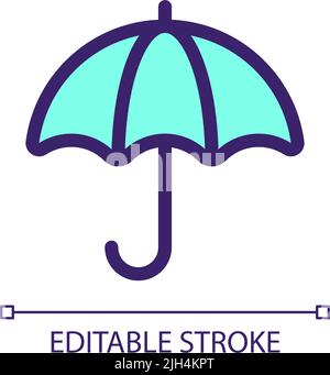 Umbrella pixel perfect RGB color ui icon Stock Vector