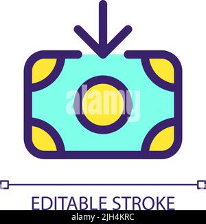 Receive money pixel perfect linear ui icon Stock Vector Image & Art - Alamy