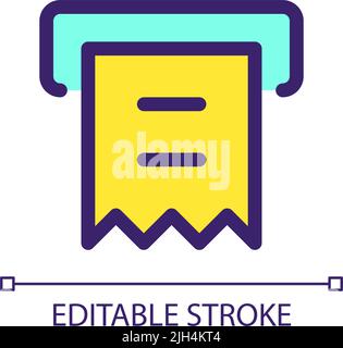 Receipt printer pixel perfect RGB color ui icon Stock Vector