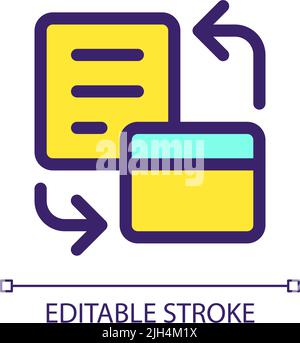 Bank account statement pixel perfect RGB color ui icon Stock Vector