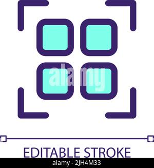 Scan qr code pixel perfect RGB color ui icon Stock Vector