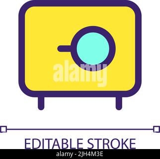 Money safe pixel perfect RGB color ui icon Stock Vector