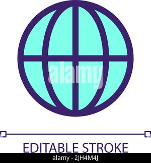Globe pixel perfect RGB color ui icon Stock Vector Image & Art - Alamy
