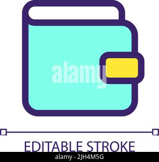 Wallet pixel perfect RGB color ui icon Stock Vector