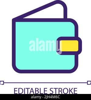 Open wallet pixel perfect RGB color ui icon Stock Vector