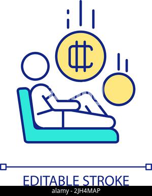 Earning free cryptocurrency RGB color icon Stock Vector