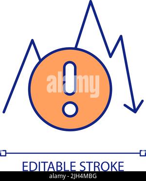 Crisis at stock market RGB color icon Stock Vector