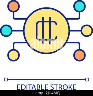 Blockchain network RGB color icon Stock Vector