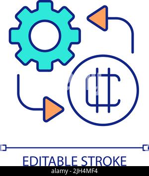 Maintaining cryptocurrency trading RGB color icon Stock Vector
