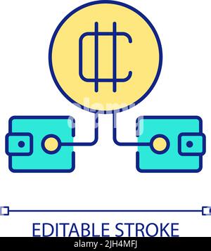 Create different crypto wallets RGB color icon Stock Vector
