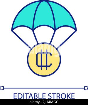 Crypto airdrop RGB color icon Stock Vector