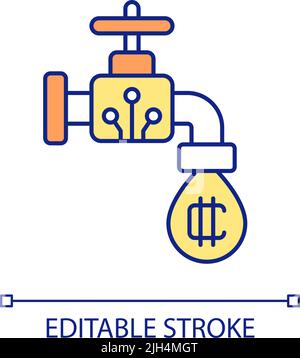 Crypto faucet RGB color icon Stock Vector