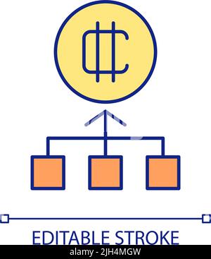 Blockchain network RGB color icon Stock Vector
