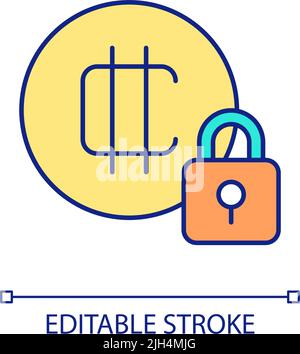 Closed access to crypto earnings RGB color icon Stock Vector