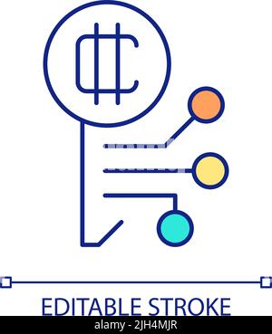Crypto keyphrase RGB color icon Stock Vector