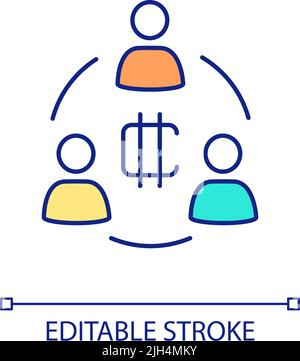 Crypto community RGB color icon Stock Vector