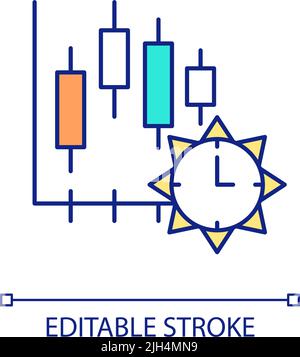 Crypto trading day RGB color icon Stock Vector