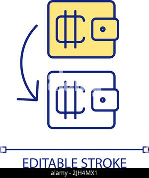 Transactions between crypto wallets RGB color icon Stock Vector