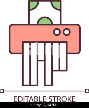 Shred banknote RGB color icon Stock Vector