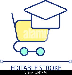 Studying buying decisions RGB color icon Stock Vector