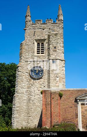 All Saints church tower, Old Isleworth, West London, South East England Stock Photo