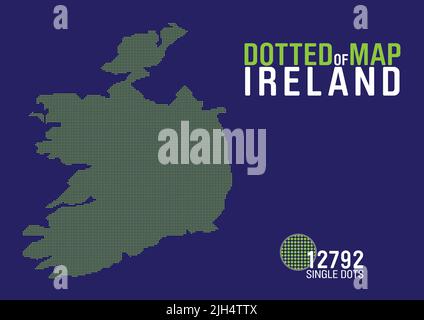 dotted map of ireland Stock Vector