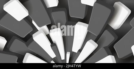 Black and white shapes creating a dynamic movement, abstract background Stock Vector