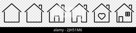 Property Line Icons. Outline Symbol Collection. Vector Illustration Stock Vector