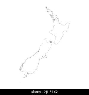 New Zealand vector country map outline Stock Vector