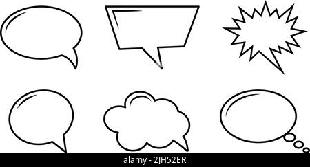 Speech bubbles icons. Doodles modern style. Vector illustration isolated on transparent background Stock Vector