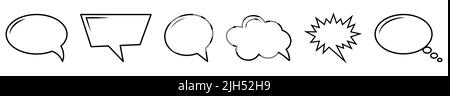 Speech bubbles icons. Doodles set Stock Vector