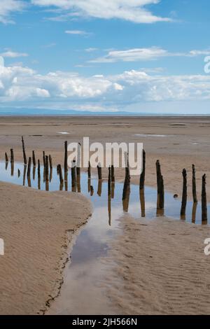 Mersehead beach in summer at low tide. Mersehead, Dumfries and Galloway, Scotland Stock Photo