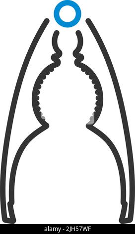 Nutcracker Pliers Icon. Editable Bold Outline With Color Fill Design. Vector Illustration. Stock Vector
