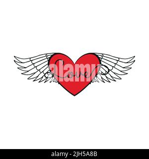 Fingerprint, Heart illustration. Happy Valentine's Day. Modern calligraphy script love text. vector illustration. Design for printing on shirts, poste Stock Vector