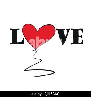 Fingerprint, Heart illustration. Happy Valentine's Day. Modern calligraphy script love text. vector illustration. Design for printing on shirts, poste Stock Vector
