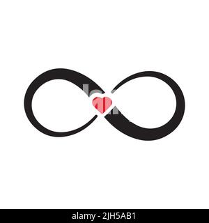 Infinity sign, Happy valentine's day. Modern calligraphy script love text. vector illustration. Design for printing on shirts, posters, banners. beaut Stock Vector