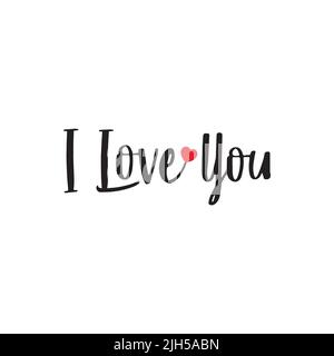 Love word hand drawn lettering. Modern calligraphy script love text. Vector illustration. Design for printing on shirts, posters, banners. Pink color Stock Vector
