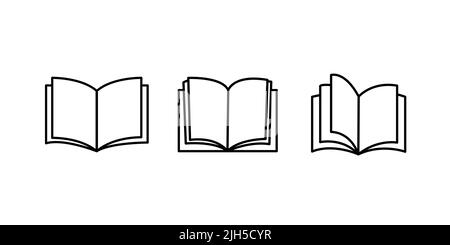 Book icon isolated on white background, reading vector for web or mobile Stock Vector