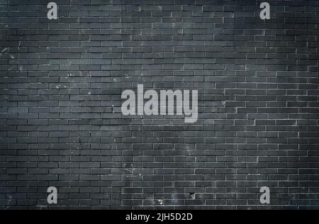 Black brick wall background. Dark brickwork. Copy space. High quality photo Stock Photo