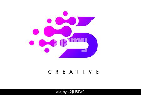 Bubbles Dots Letter S Logo Design. Creative Letter Icon with Blue Bubbles and Circular Dots Vector Illustration. Stock Vector